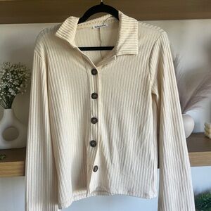 Reformation Cream Button Up Top size S